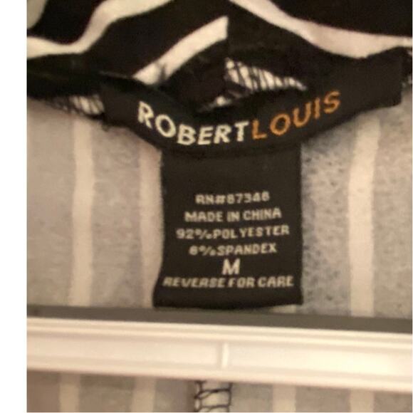 Robert Louis Black & White Striped Open Blazer Size M - Picture 6 of 6